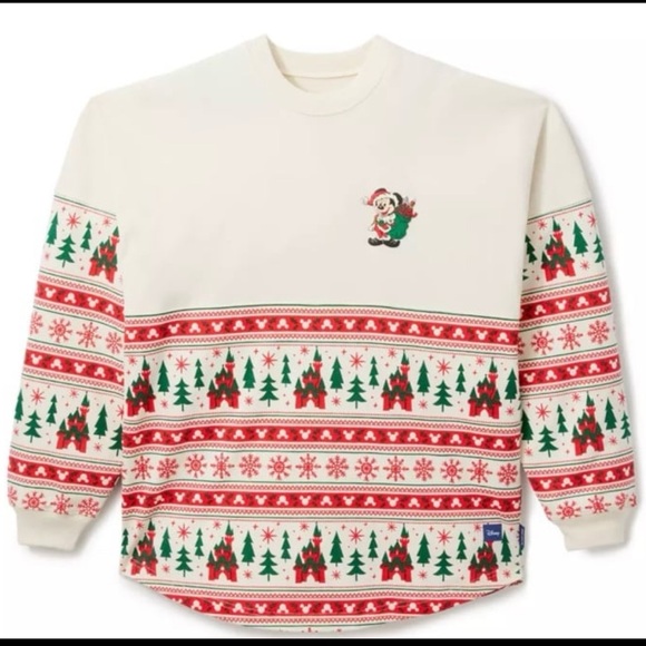 Disney Santa Mickey Mouse ''Merry Christmas'' Fair Isle Spirit Jersey for Adults - Picture 1 of 4